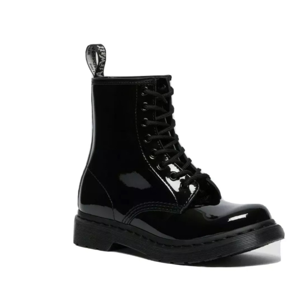 Dr. Martens 1460 Mono Black Patent Leather Combat Boots | Women’s Size US 9.